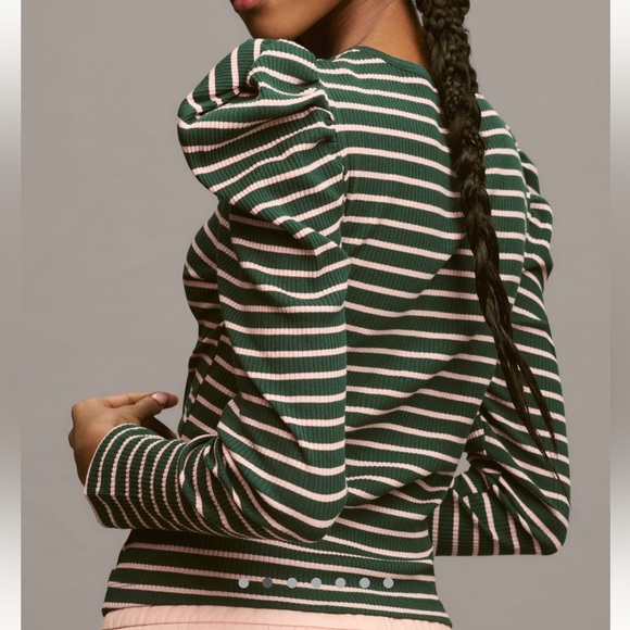 *Anthropologie Porridge Puff Sleeve Tie Front Blouse - Picture 2 of 6